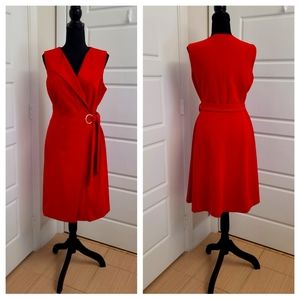 Calvin Klein wrap dress with gold buckle